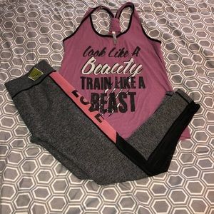 Soho Girls Active “LOVE” Leggings & OMT tank top